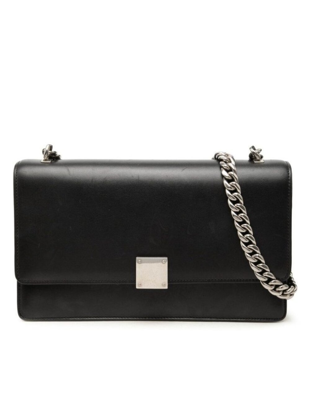 Celine Chain Shoulder Bag Black Leather
